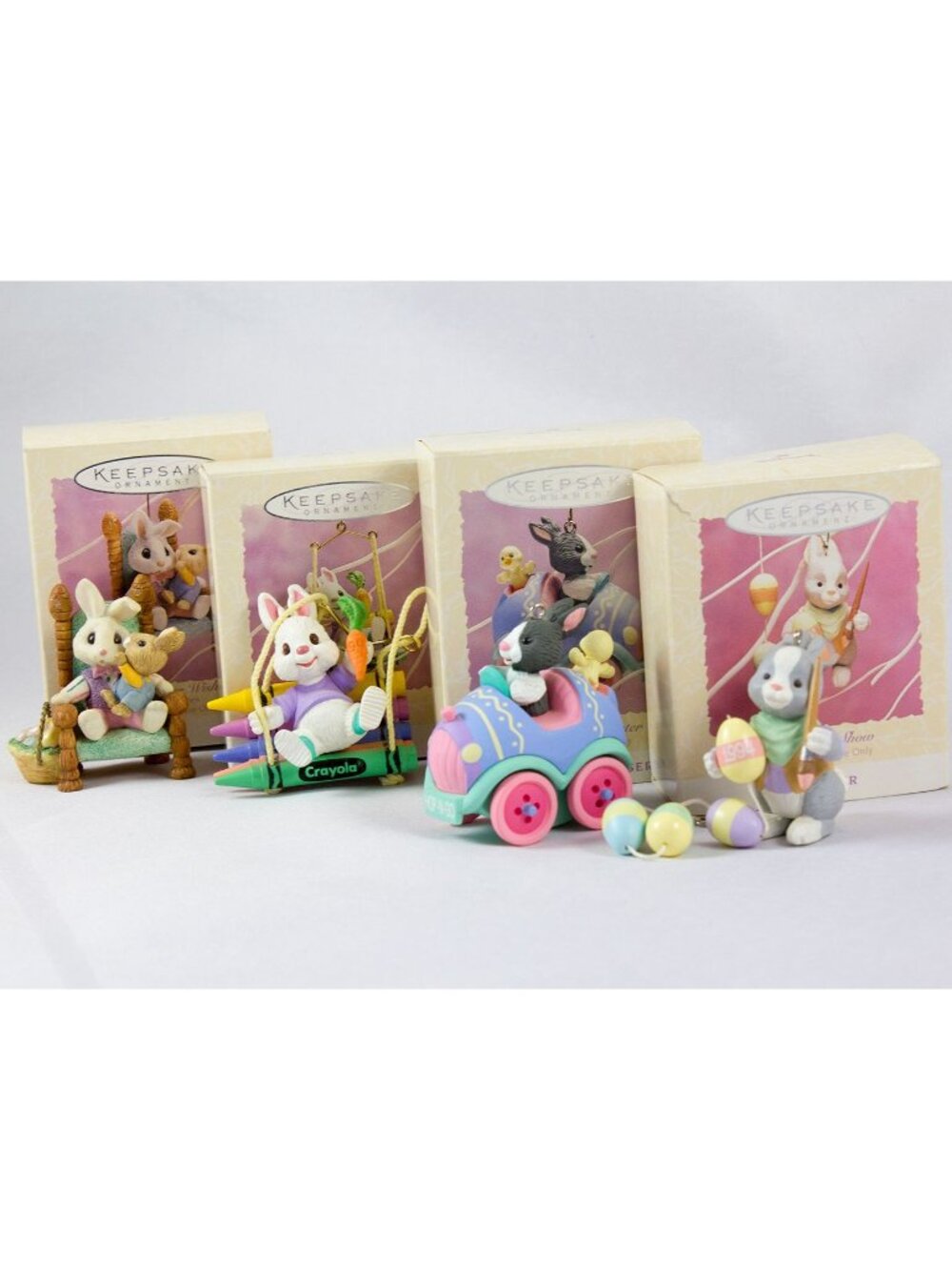 Hallmark KS Lot of 4 1994 Easter Collection Ornaments Crayola w/Boxes